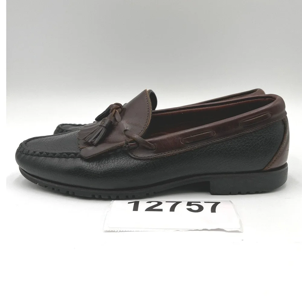 Allen Edmonds Loafers Mens 9.5 Black Brown Excellent Kiltie Tassel USA Leather